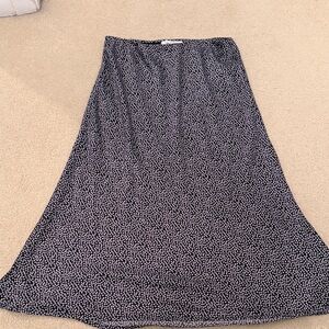 Carly Jean Los Angeles Black Maxi Skirt with White Dot Print